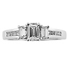 14K Channel Set Emerald Cut Diamond Engagement Ring thumb 1