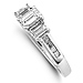 14K Channel Set Emerald Cut Diamond Engagement Ring thumb 2