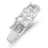 14K White Gold Fancy Princess Diamond Ring (0.75 ctw) thumb 3