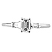 Slim 14K White Gold Emerald Cut Diamond Engagement Ring thumb 1