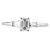 Slim 14K White Gold Emerald Cut Diamond Engagement Ring thumb 1