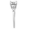 Slim 14K White Gold Emerald Cut Diamond Engagement Ring thumb 2