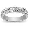 14K White Gold Two-Row Pave Set Diamond Wedding Band 0.50ctw thumb 2