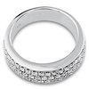 14K White Gold Triple Row Pave Set Diamond Wedding Band 0.75ctw thumb 3