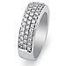 14K White Gold Triple Row Pave Set Diamond Wedding Band 0.75ctw thumb 1