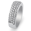 14K White Gold Triple Row Pave Set Diamond Wedding Band 0.75ctw thumb 1