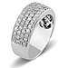 14K White Gold 4 Row Pave Set 1ctw Diamond Band thumb 1