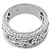 14K White Gold Art Deco Floral Diamond Ring Band 0.25ctw thumb 3