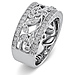 14K White Gold Art Deco Floral Diamond Ring Band 0.25ctw thumb 1