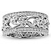 14K White Gold Art Deco Floral Diamond Ring Band 0.25ctw thumb 2