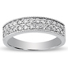 14K White Gold Milgrain 0.50ctw Diamond Pave Ring thumb 2