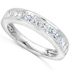 14K White Gold 1.00 CTW Princess Diamond Channel Set Wedding Band thumb 1