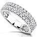 14K White Gold 0.34 CTW 2 Row Pave Set Diamond Band thumb 1