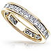 14KY Gold 2.00 CTW Princess Cut Channel Set Eternity Wedding Band thumb 1