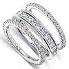 14K White Gold 3 CTW Round & Princess Cut Diamond 3 Piece Eternity Ring Set thumb 1