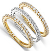 14KYW Gold 1 1/2 CTW Round Diamond 3 Piece Eternity Ring Set thumb 1