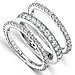 14K White Gold 2.00 CTW Round Diamond 3 Piece Eternity Ring Set thumb 1