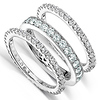 14K White Gold 2.00 CTW Round Diamond 3 Piece Eternity Ring Set thumb 1