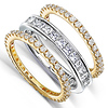 14KYW Gold 3.00 CTW Round & Princess Diamond 3 Piece Eternity Ring Set thumb 1