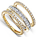 14KY Gold 3.00 CTW Round & Princess Diamond 3 Piece Eternity Ring Set thumb 1