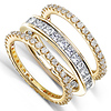 14KY Gold 3.00 CTW Round & Princess Diamond 3 Piece Eternity Ring Set thumb 1