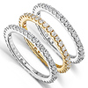 14KWY Gold 1.50 CTW Round Diamond 3 Piece Eternity Ring Set thumb 1