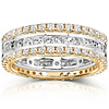 14KYW Gold 2.00 CTW Round Diamond 3 Piece Prong & Channel Set Ring thumb 0