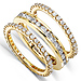 14K Yellow Gold 2.00 CTW Round Diamond 3 Piece Eternity Band Set thumb 1