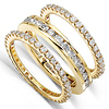 14K Yellow Gold 2.00 CTW Round Diamond 3 Piece Eternity Band Set thumb 1