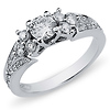 Pave 14K White Gold Diamond Engagement Ring thumb 0