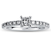 14K White Gold Nouveau Style Princess Cut Diamond Engagement Ring thumb 2