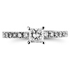 14K White Gold Nouveau Style Diamond Engagement Ring thumb 1