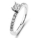 14K White Gold Nouveau Style Diamond Engagement Ring thumb 2