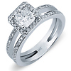 14K Pave Radiant Cut Diamond Engagement Ring thumb 0