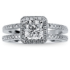 14K Pave Radiant Cut Diamond Engagement Ring thumb 2