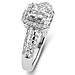 14K White Gold Invisible Set Diamond Engagement Ring thumb 1