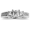 Asscher Cut Three Stone Diamond Engagement Ring thumb 2