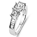 Contemporary 14K 3 Stone Princess Cut Diamond Engagement Ring thumb 1