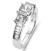 Contemporary 14K 3 Stone Princess Cut Diamond Engagement Ring thumb 1