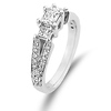 Chic 14K White Gold Princess Cut Engagement Ring 0.80 ctw thumb 1