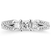 Chic 14K White Gold Princess Cut Engagement Ring 0.80 ctw thumb 2