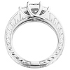 14K White Gold 3 Stone Princess Cut Diamond Engagement Ring thumb 3
