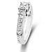 14K White Gold 3 Stone Princess Cut Diamond Engagement Ring thumb 1