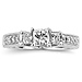 14K White Gold 3 Stone Princess Cut Diamond Engagement Ring thumb 2