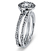 14K White Gold Split Shank Halo Round Diamond Engagement Ring 0.75ctw thumb 1