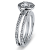 14K White Gold Split Shank Halo Round Diamond Engagement Ring 0.75ctw thumb 1