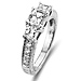 14K White Gold Asscher Cut Three Stone Diamond Engagement Ring 1.60ctw thumb 1