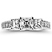 14K White Gold Asscher Cut Three Stone Diamond Engagement Ring 1.60ctw thumb 2