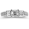 14K White Gold Asscher Cut Three Stone Diamond Engagement Ring 1.60ctw thumb 2