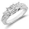 14K White Gold Princess Cut Engagement Ring thumb 0